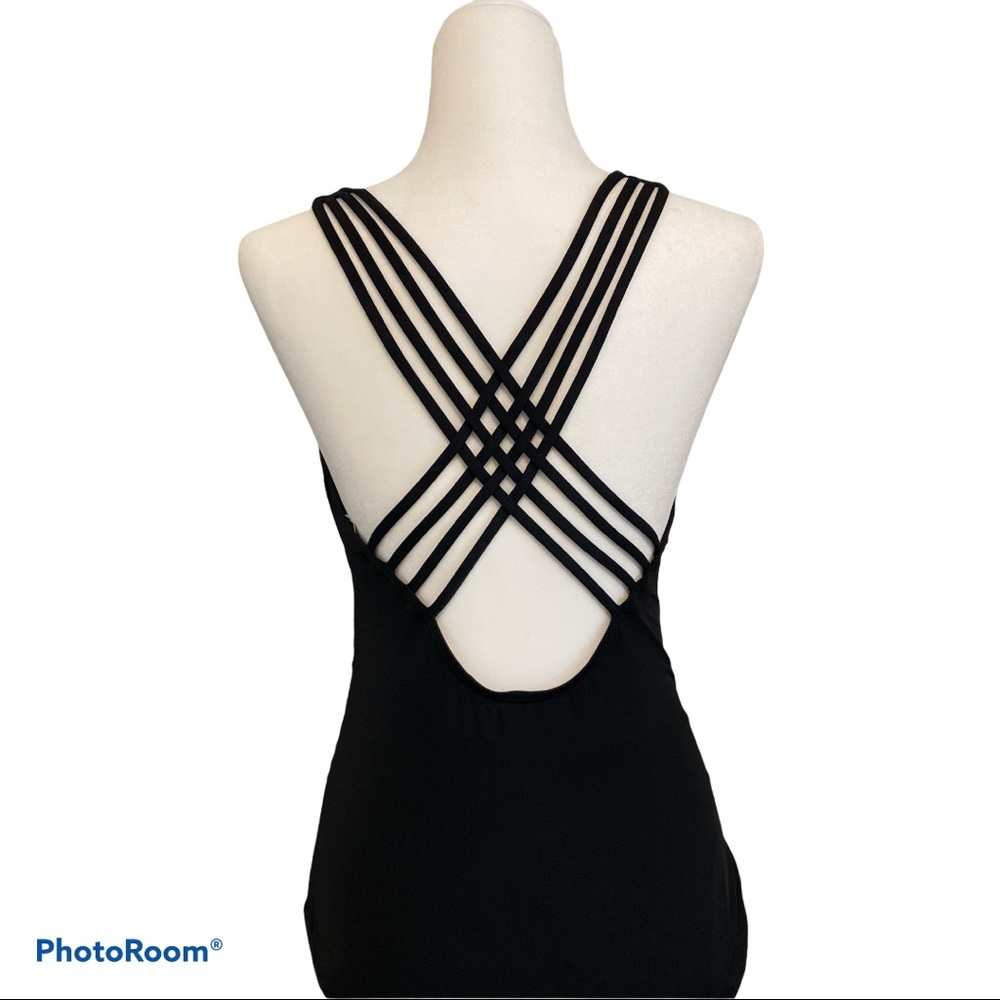 NEW JANTZEN Black One Piece Swimsuit Size 10 - Picture 2 of 5